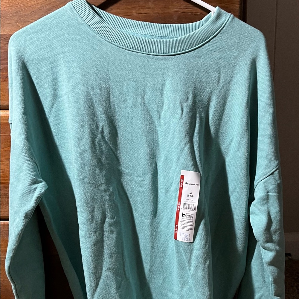 Time and Tru Aqua Pullover